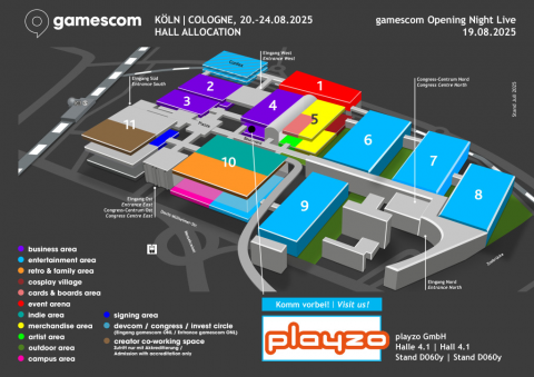 Hallenplan playzo Gamescom 2025